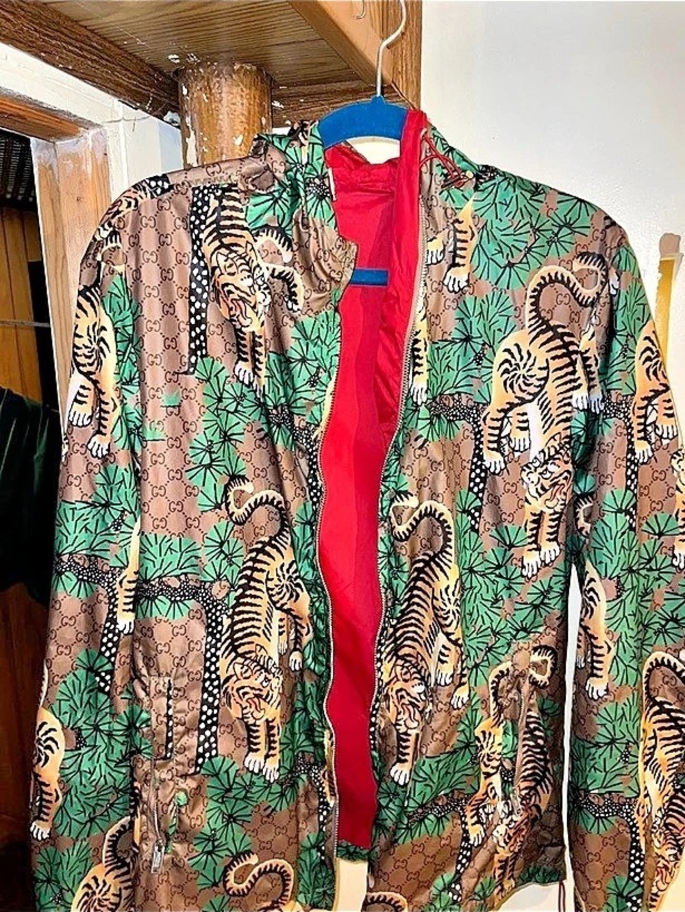 Gucci GG Tiger Reversible Hooded Jacket Women's Bomber